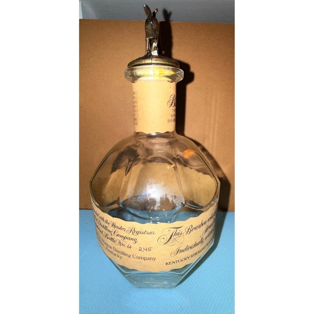 Blanton's Bourbon Empty Bottle 750ml Clear Excellent Horse Stopper Letter S